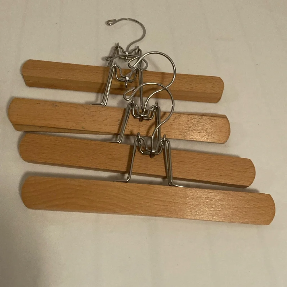 Wood clamp skirt/ pant hangers lot of 4